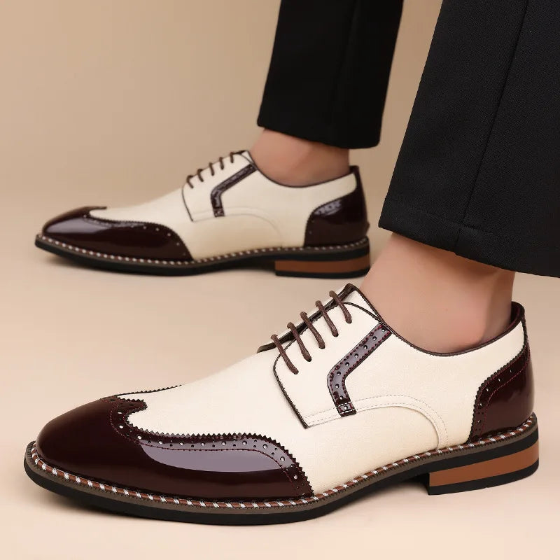 Herrskor Brogue Wingtip Detaljerad Finish