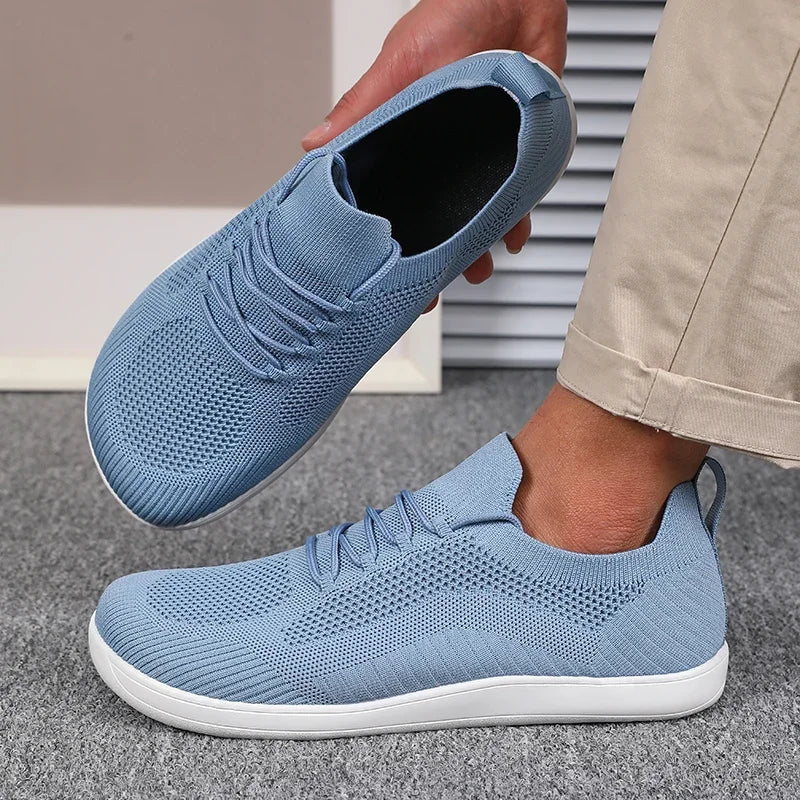 Herrsneakers Med Andningsbar Mesh, Bred Tå, Vadderad Innersula