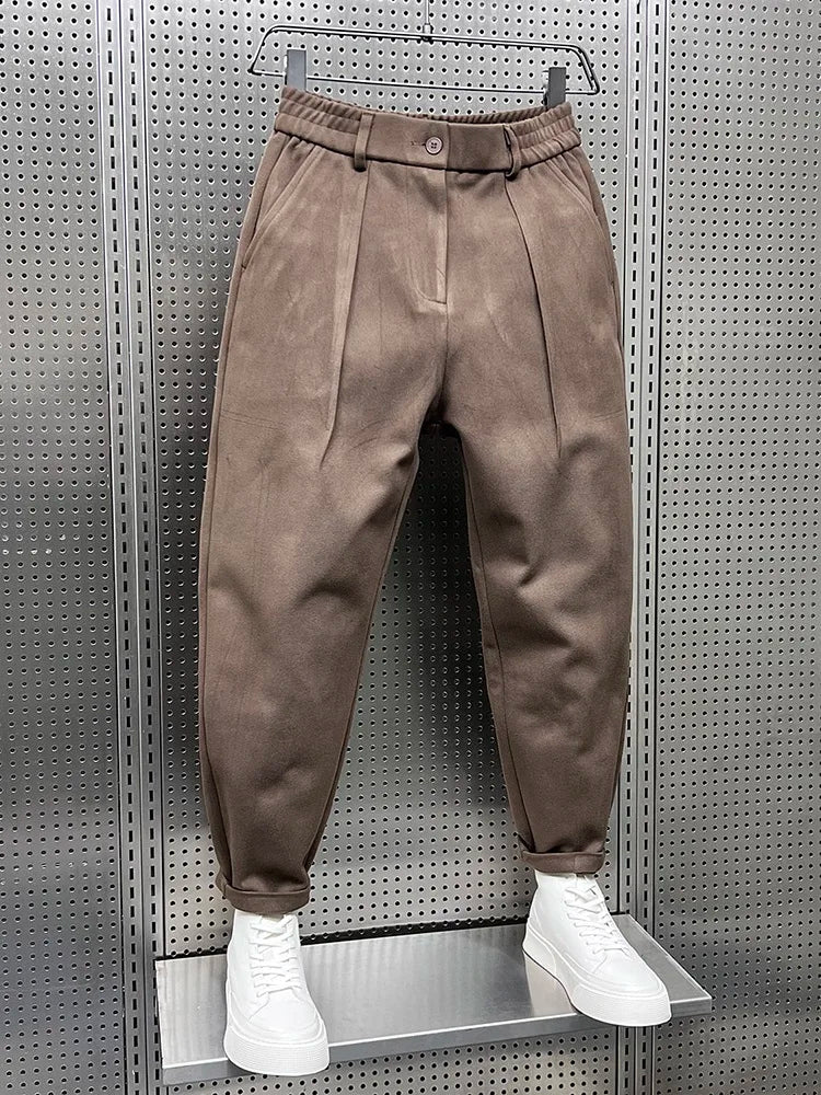 Kostymbyxor för Herr Slim Fit med Melange-tyg och Förfinad Finish