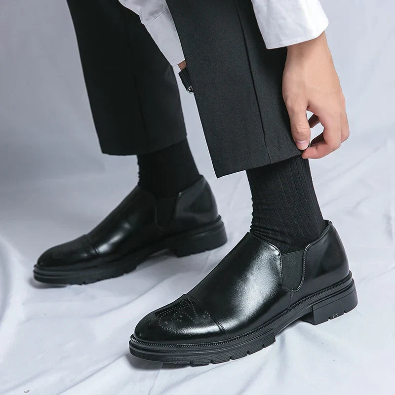 Herr Slip-On Skor Med Elastiska Sidor Och Dämpad Innersula