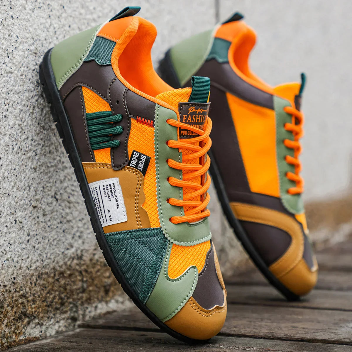 Herr Mesh Sneakers med Flerpanelsdesign och Snörstängning