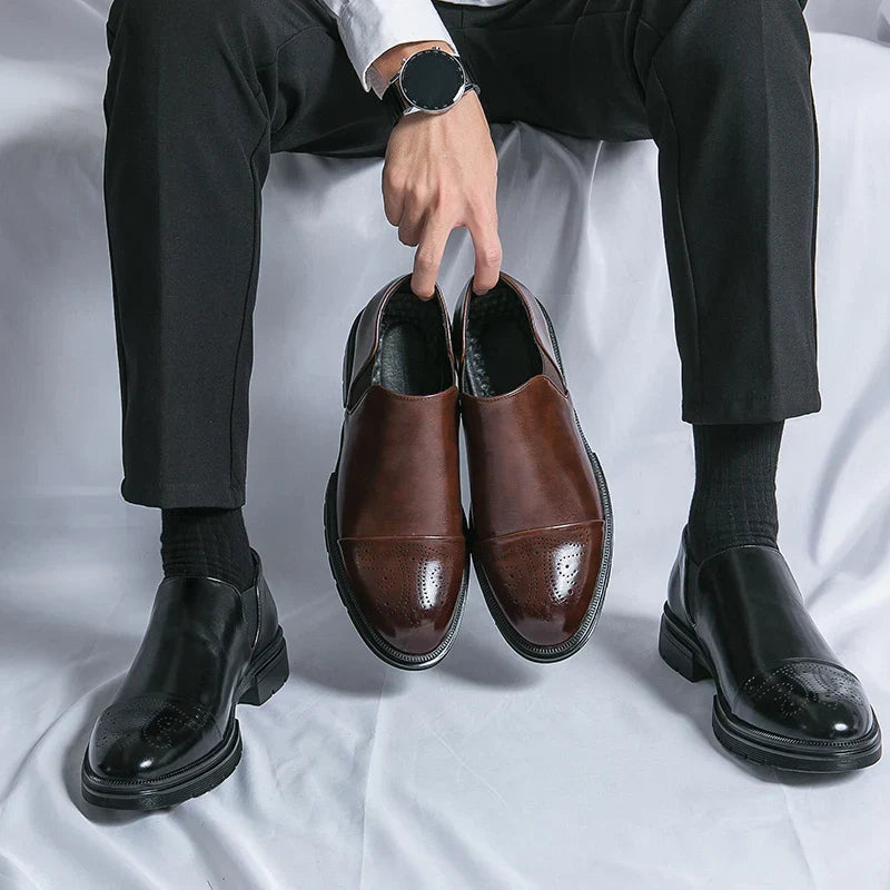 Herr Slip-On Skor Med Elastiska Sidor Och Dämpad Innersula