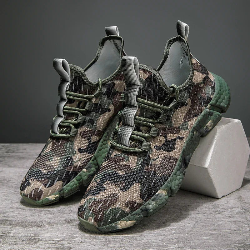 Herrsneakers Andasbart Mesh Kamouflagedesign Tjock Sula