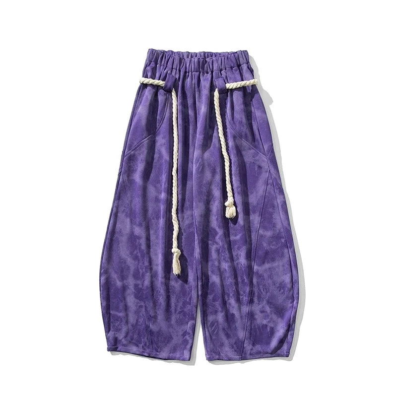 Herr Sweatpants med Vida Ben, Repknuten Midja och Batikmönster