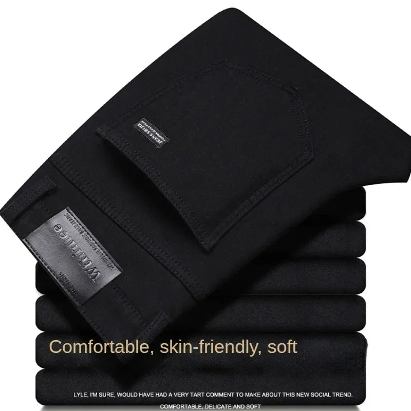 Herr Jeans Rak Ben Midjehöjd Förstärkta Söm