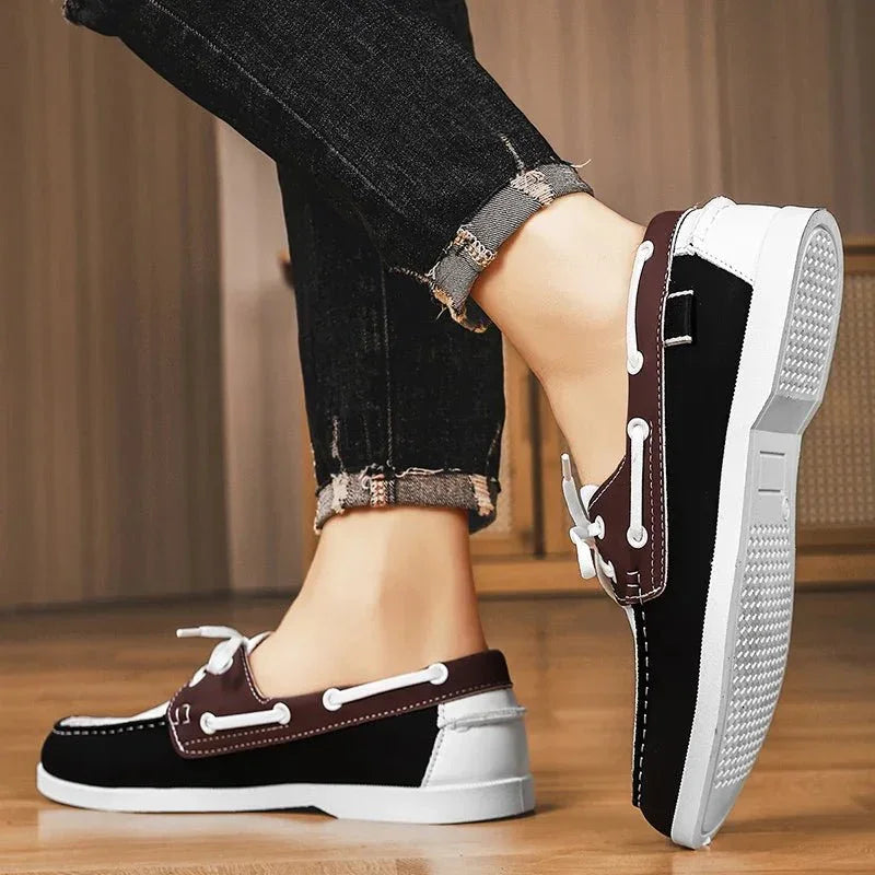 Loafers För Herr Med Eco-Överdel, Slip-On, Kontrastsöm Och Lätt Sula