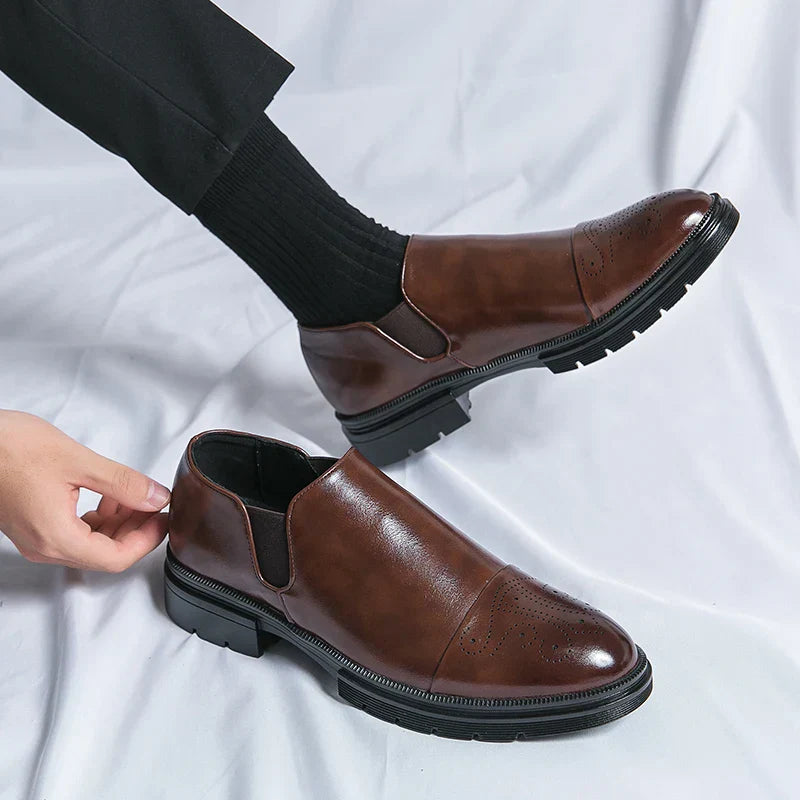 Herr Slip-On Skor Med Elastiska Sidor Och Dämpad Innersula