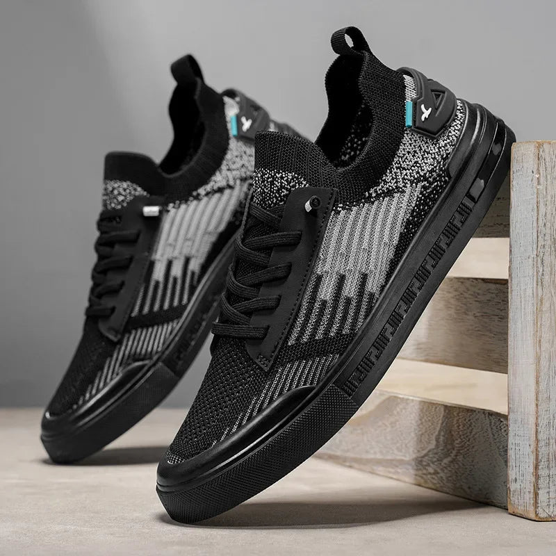 Herr Stickade Sneakers Med Tvåfärgad Design Och EVA-Innersula