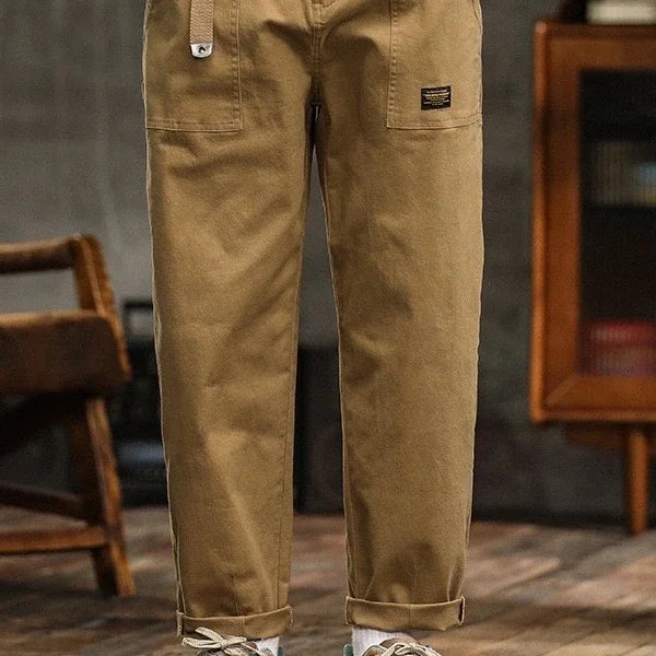Herr Cargo-Byxor Bomullsblandad Canvas Med Funktionella Fickor