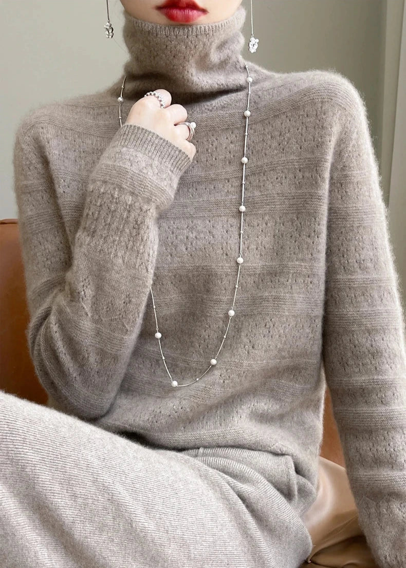 Damtröja Med Polotröja Och Subtilt Mönster