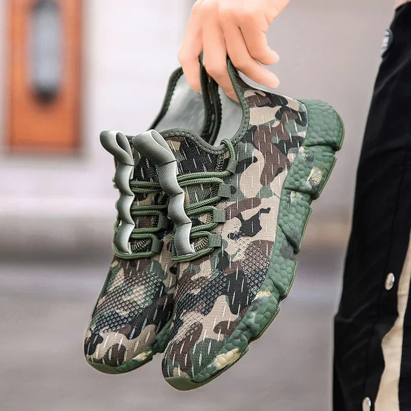 Herrsneakers Andasbart Mesh Kamouflagedesign Tjock Sula
