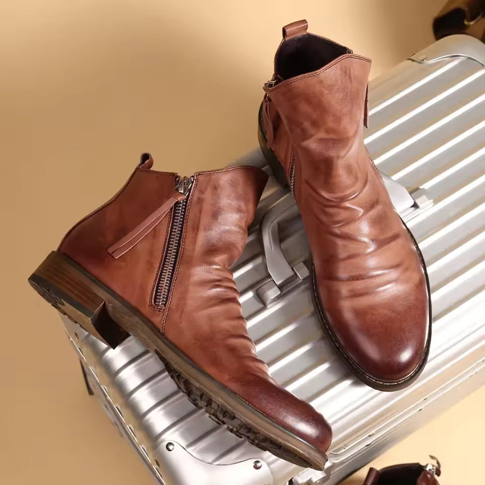 Herr Chelsea Boots Med Strukturerad Ovansida Och Elastiska Sidopaneler