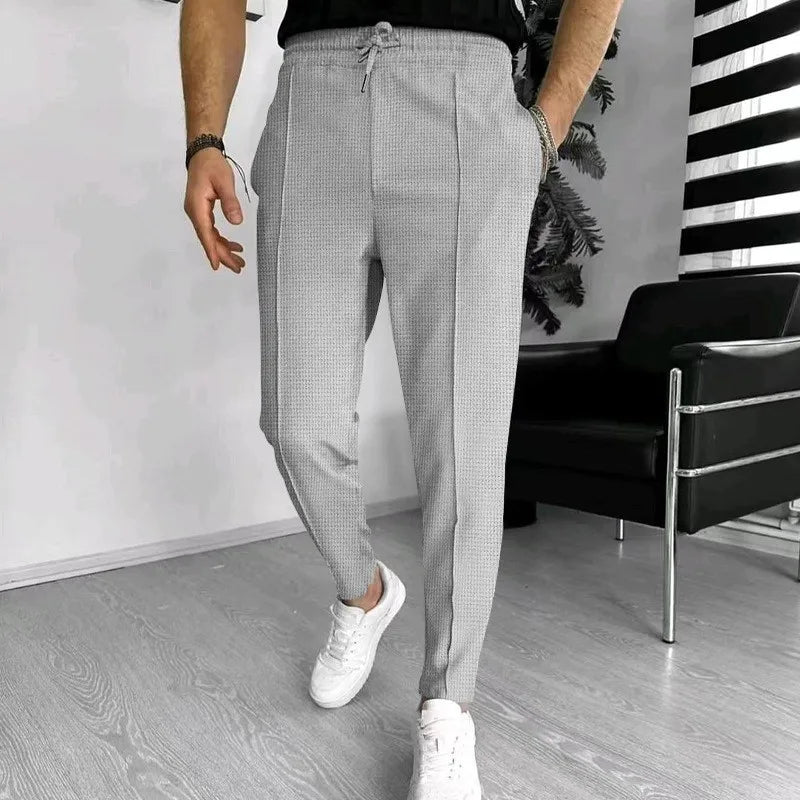 Herr Joggingbyxor Slim Fit Taperad Ben Dragsko i Midjan