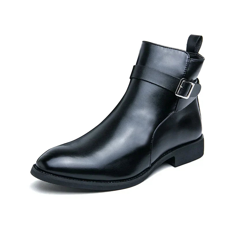 Herr Chelsea Boots Med Sidodragkedja Och Gummiyttersula