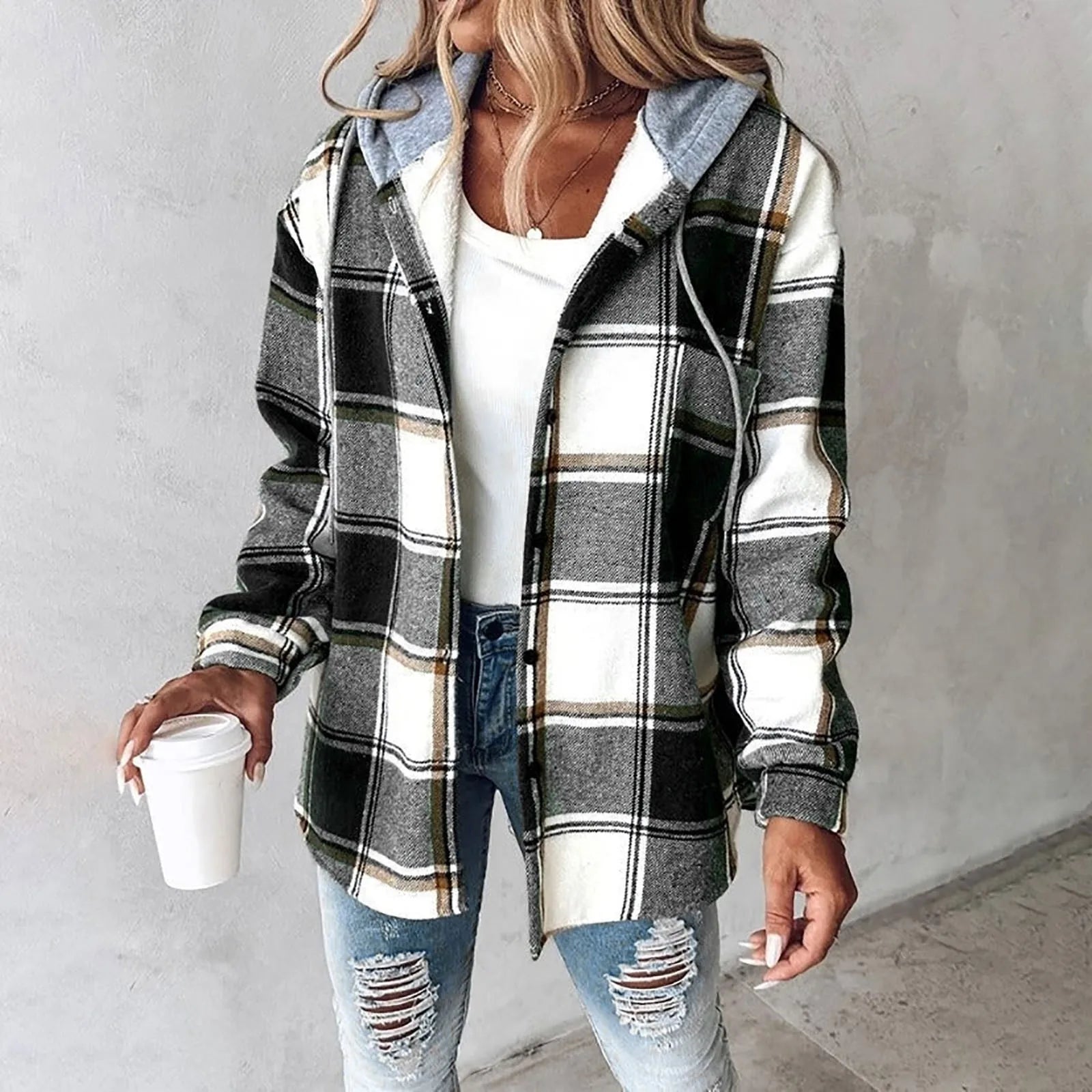 Damjacka i Höstmodell med Minimalistisk Design