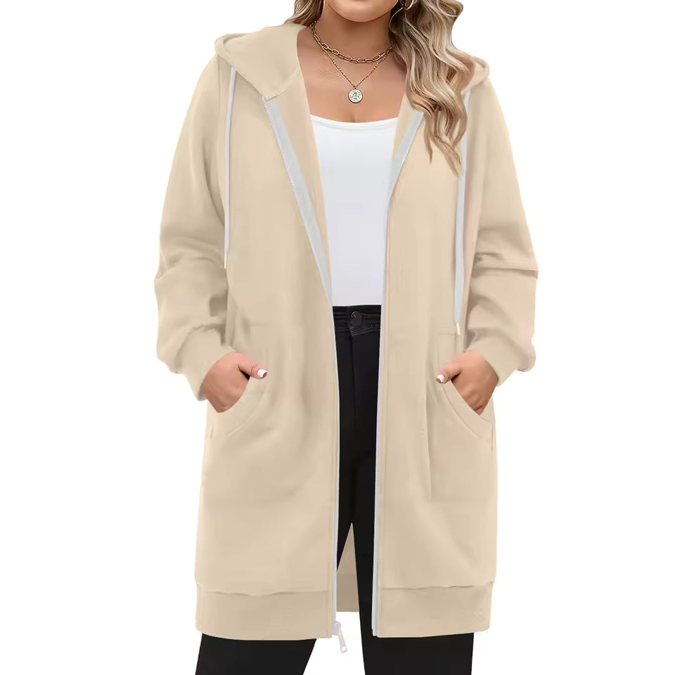 Kvinna Hoodie Med Huva och Frampåsar