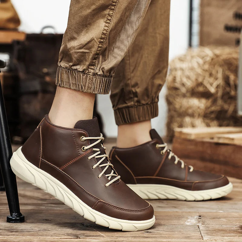 Herr Höga Sneakers Med Dämpad Innersula Och Halkfri Sula