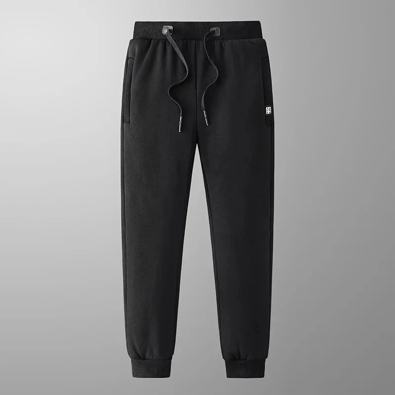 Herr Vinterjoggingbyxor Med Fleecefoder, Avsmalnande Ben Och Stretchig Midja