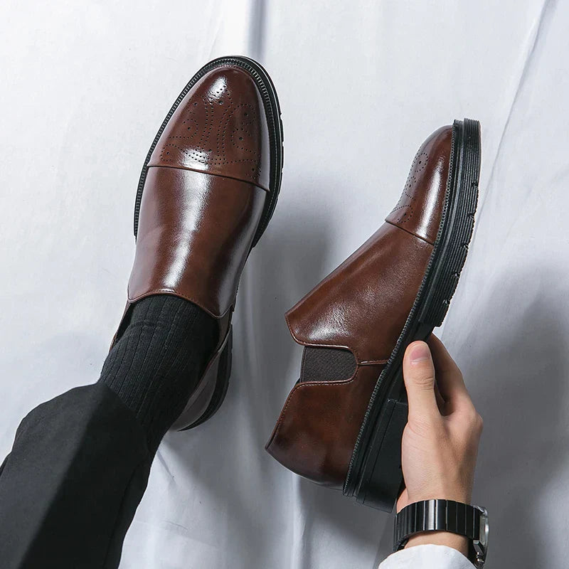 Herr Slip-On Skor Med Elastiska Sidor Och Dämpad Innersula