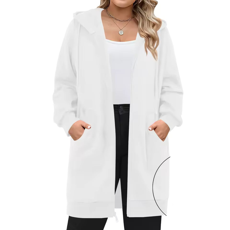 Kvinna Hoodie Med Huva och Frampåsar