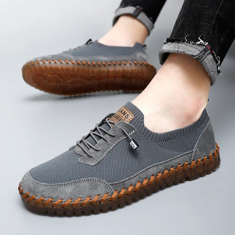 Herr Mesh Sneakers med Snörning EVA-Innersula och Gummisula