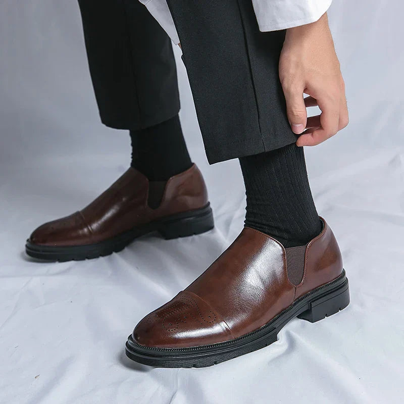 Herr Slip-On Skor Med Elastiska Sidor Och Dämpad Innersula