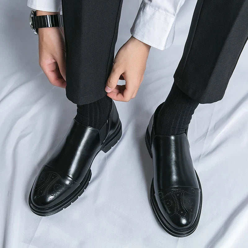 Herr Slip-On Skor Med Elastiska Sidor Och Dämpad Innersula