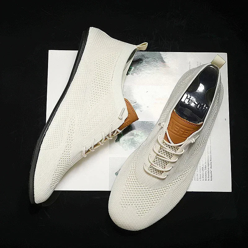 Herr Andningsbara Mesh Sneakers Snörning Lätta Casual Skor