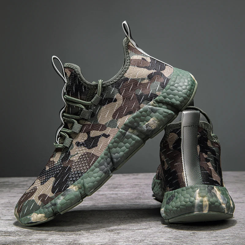 Herrsneakers Andasbart Mesh Kamouflagedesign Tjock Sula