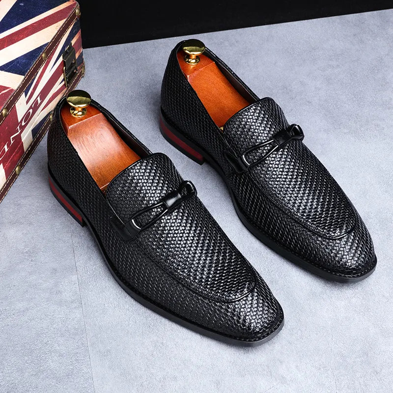 Herrloafers I Läder Med Spetsdetaljer I Oxford-Modell