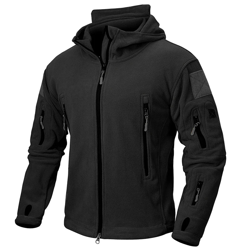 Män Vinter Fleece Jacka Med Taktisk Design