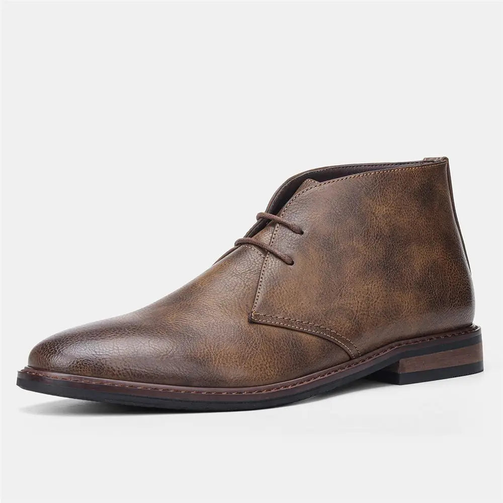 Chukka Boots för Herr med Handsydd Ovandel, Vadderad Innersula och Gummiyttersula