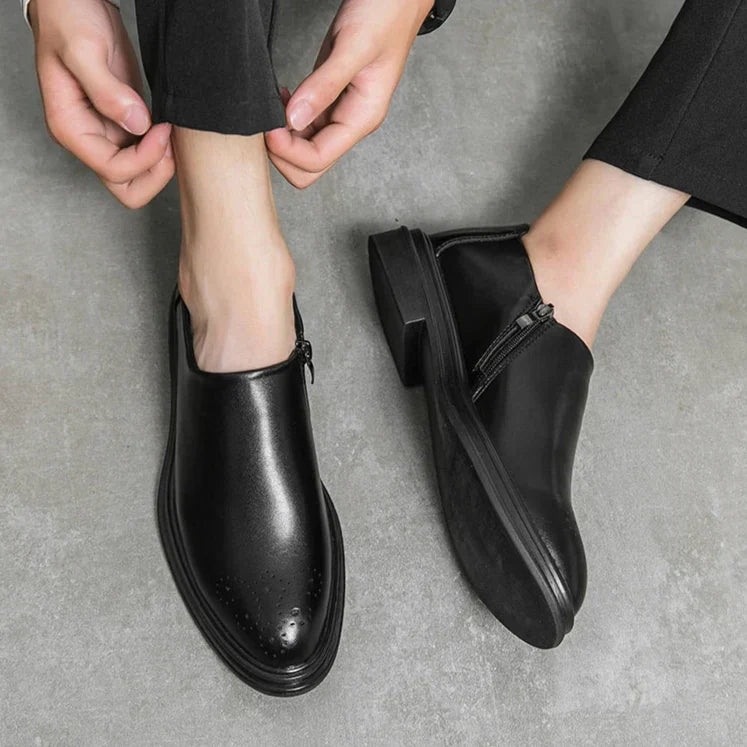 Loafers För Herr Med Brogue-Detalj, Sidoficka Och Vadderad Innersula