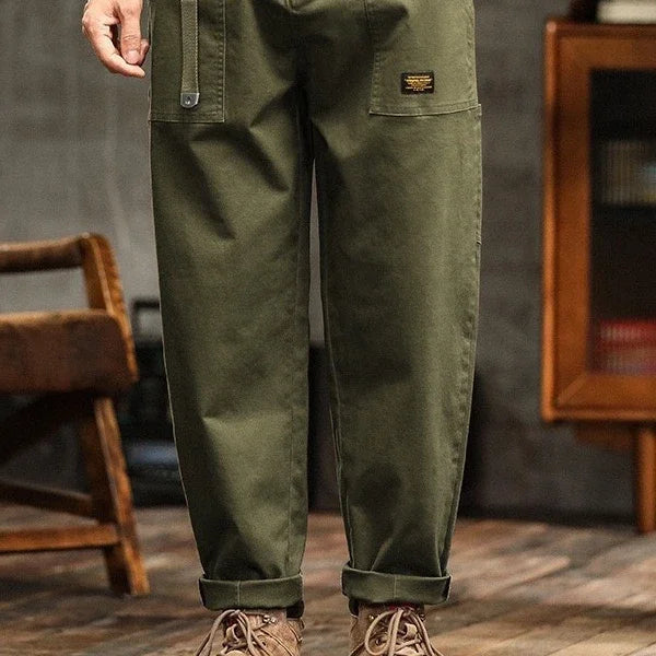 Herr Cargo-Byxor Bomullsblandad Canvas Med Funktionella Fickor