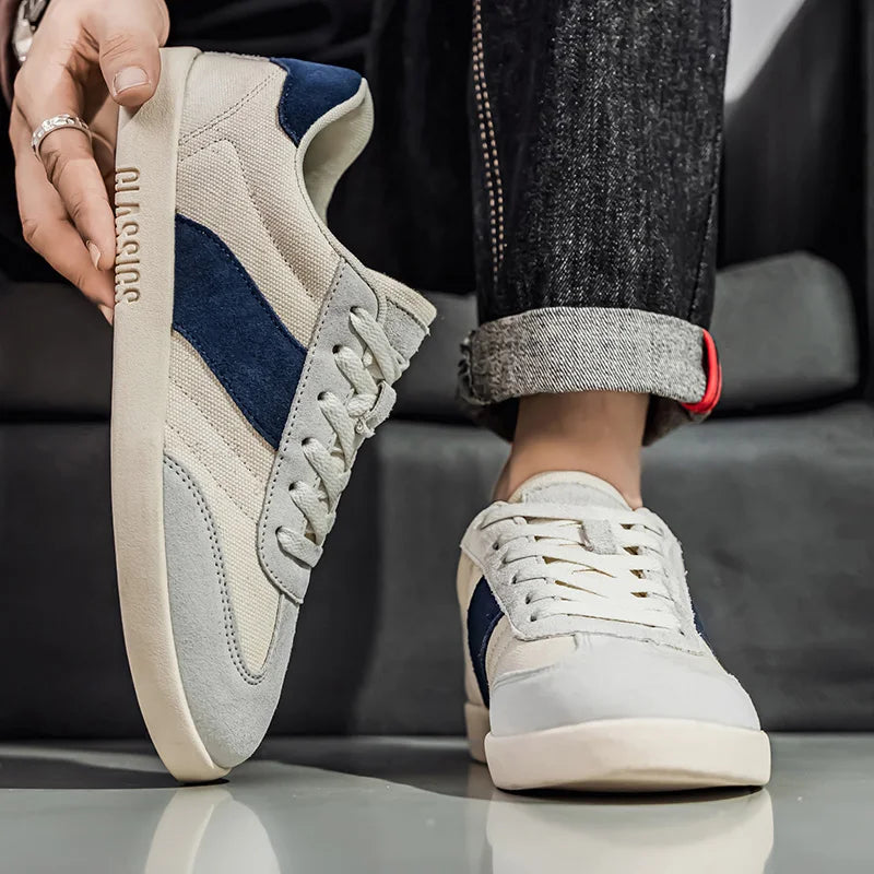Herrsneakers Canvas-Ovandel Med Sidorand Och Eva-Sula