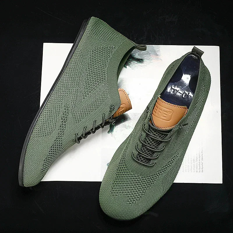 Herr Andningsbara Mesh Sneakers Snörning Lätta Casual Skor