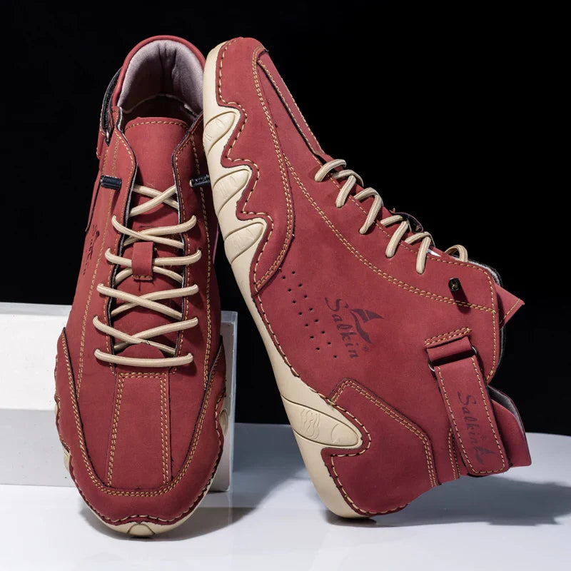 Herr Höga Sneakers Med Vågig Sula Och Sömmad Detalj