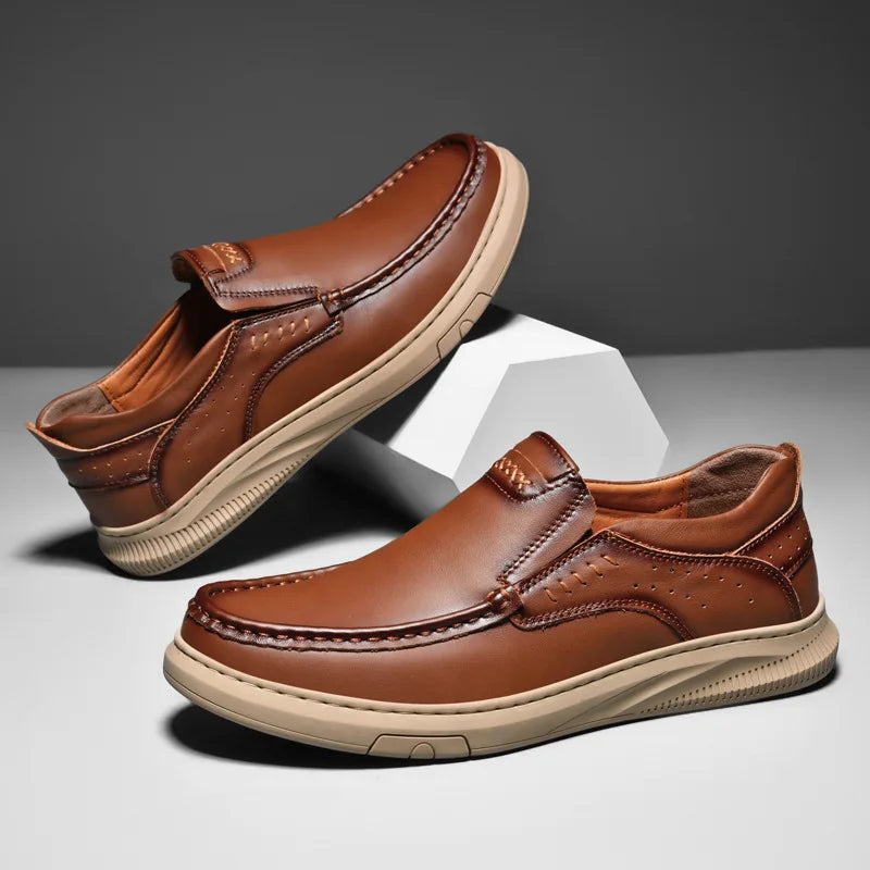 Herrloafers I Äkta Läder Med Bekväm Passform