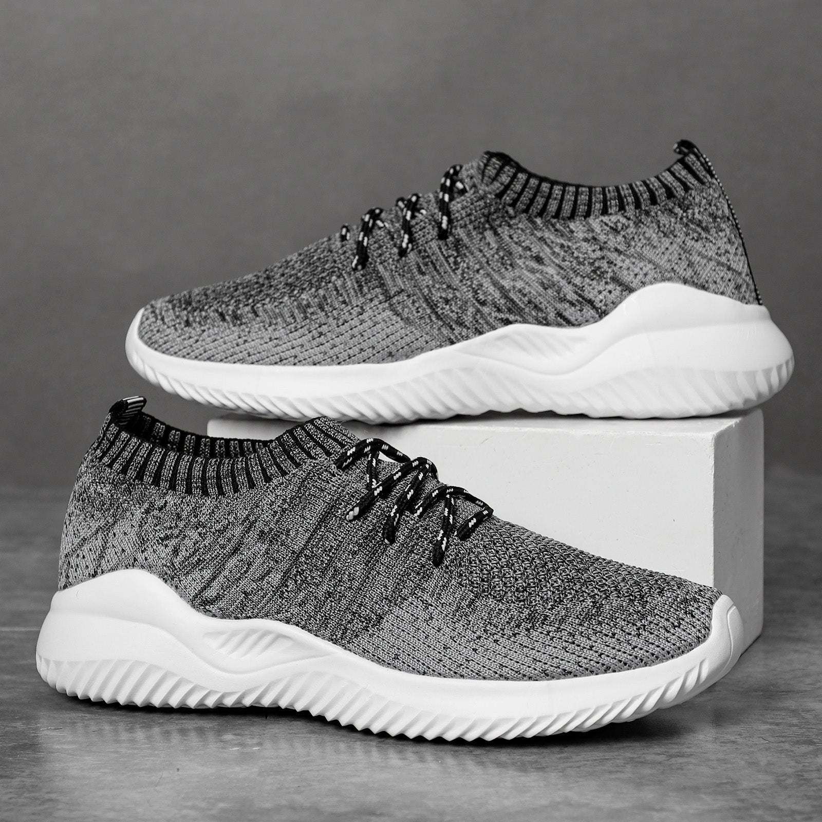 Herr Mesh Sneakers med Stretchkrage och Gummiyttersula