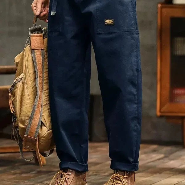 Herr Cargo-Byxor Bomullsblandad Canvas Med Funktionella Fickor