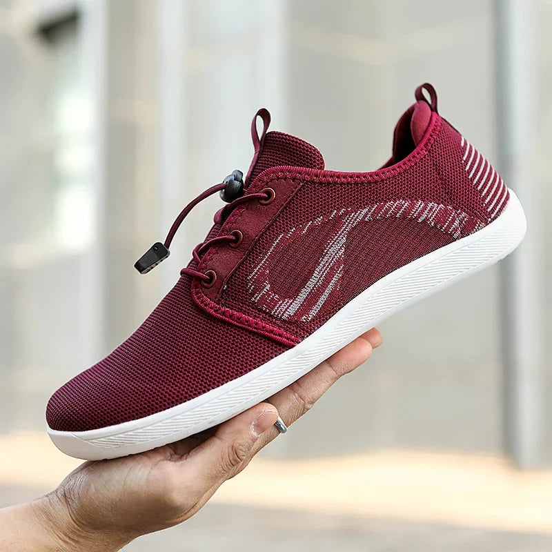 Herrsneakers Med Andningsbar Struktur, Naturlig Yttersula, Stödjande Fotbädd