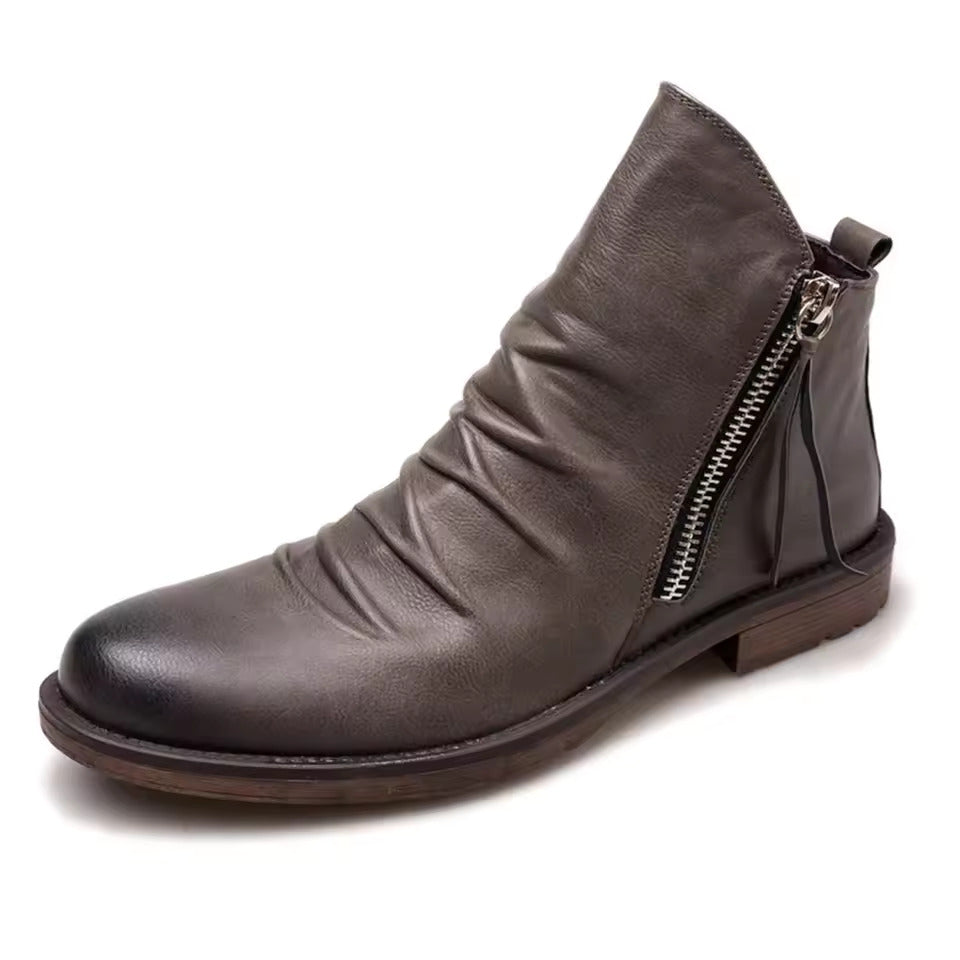 Herr Chelsea Boots Med Strukturerad Ovansida Och Elastiska Sidopaneler