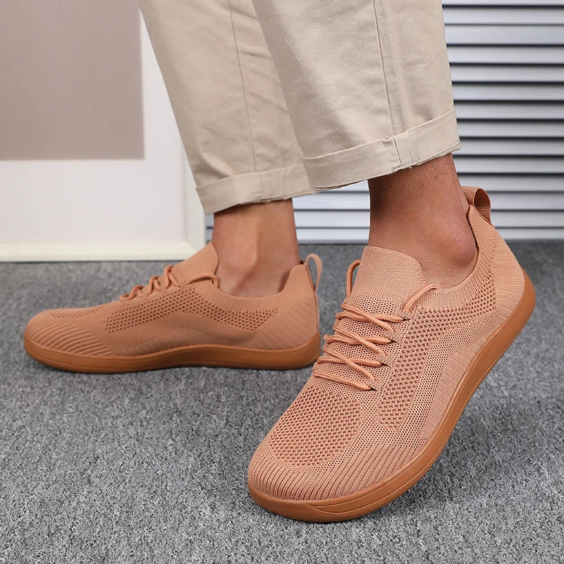Herrsneakers Med Andningsbar Mesh, Bred Tå, Vadderad Innersula