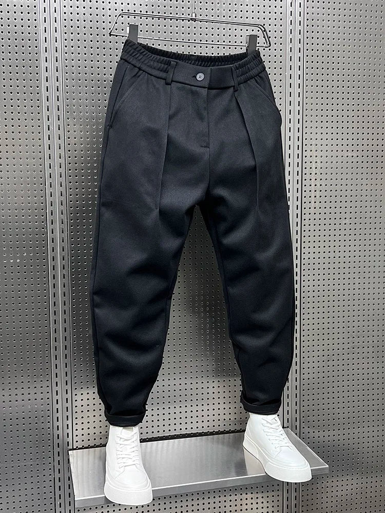 Kostymbyxor för Herr Slim Fit med Melange-tyg och Förfinad Finish