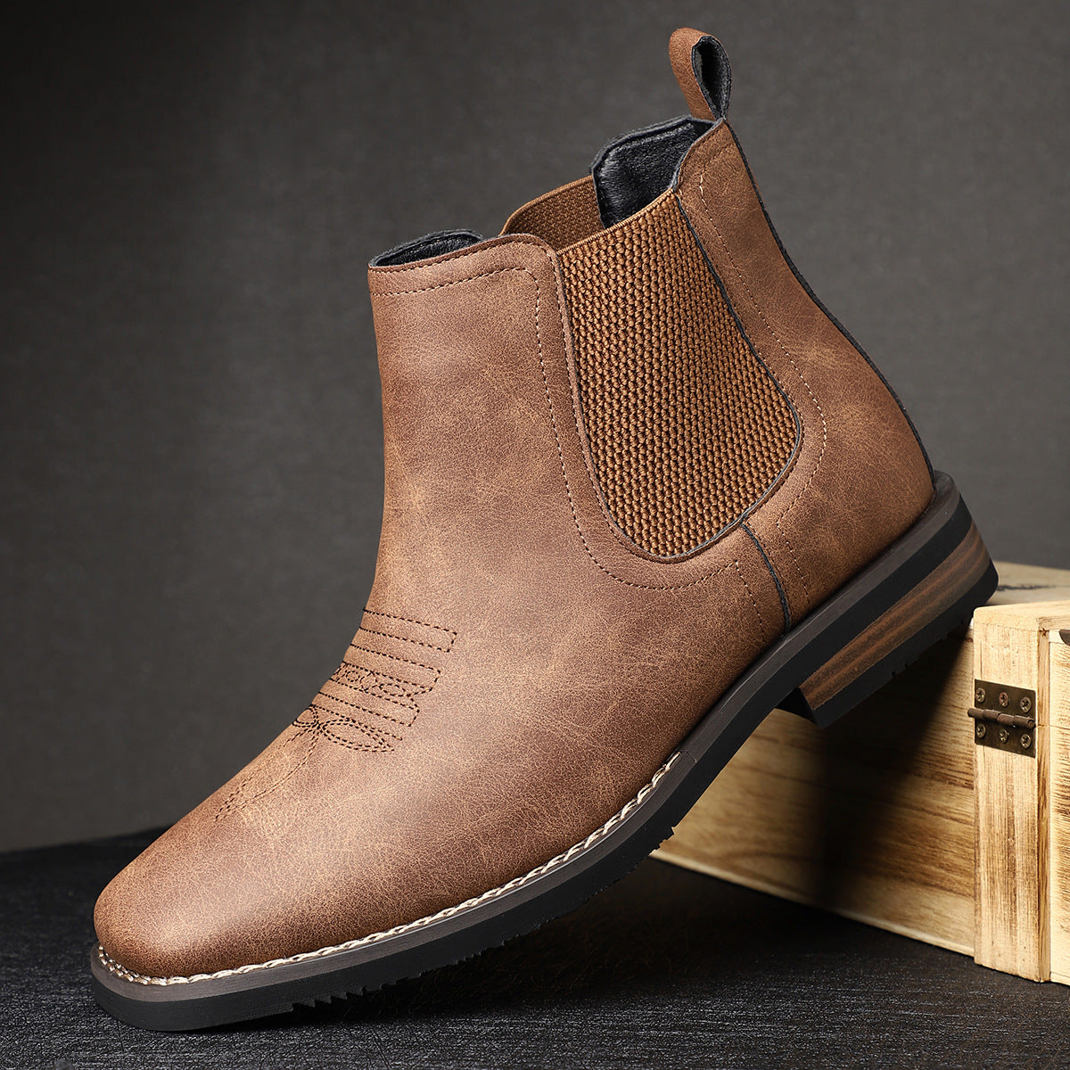 Chelsea Boots För Herr Med Slip-On Design Och Halksäker Sula