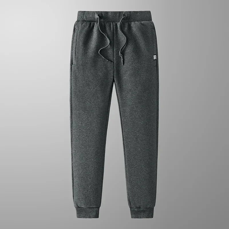 Herr Vinterjoggingbyxor Med Fleecefoder, Avsmalnande Ben Och Stretchig Midja