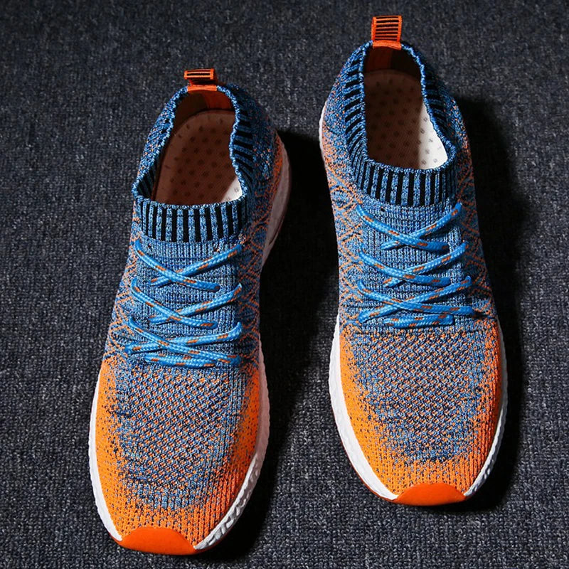 Herr Mesh Sneakers med Stretchkrage och Gummiyttersula