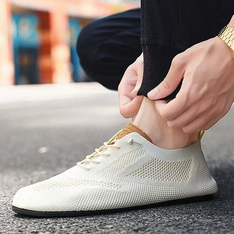 Herr Andningsbara Mesh Sneakers Snörning Lätta Casual Skor