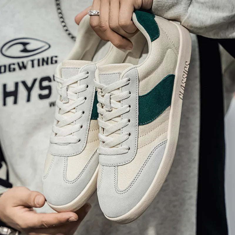 Herrsneakers Canvas-Ovandel Med Sidorand Och Eva-Sula