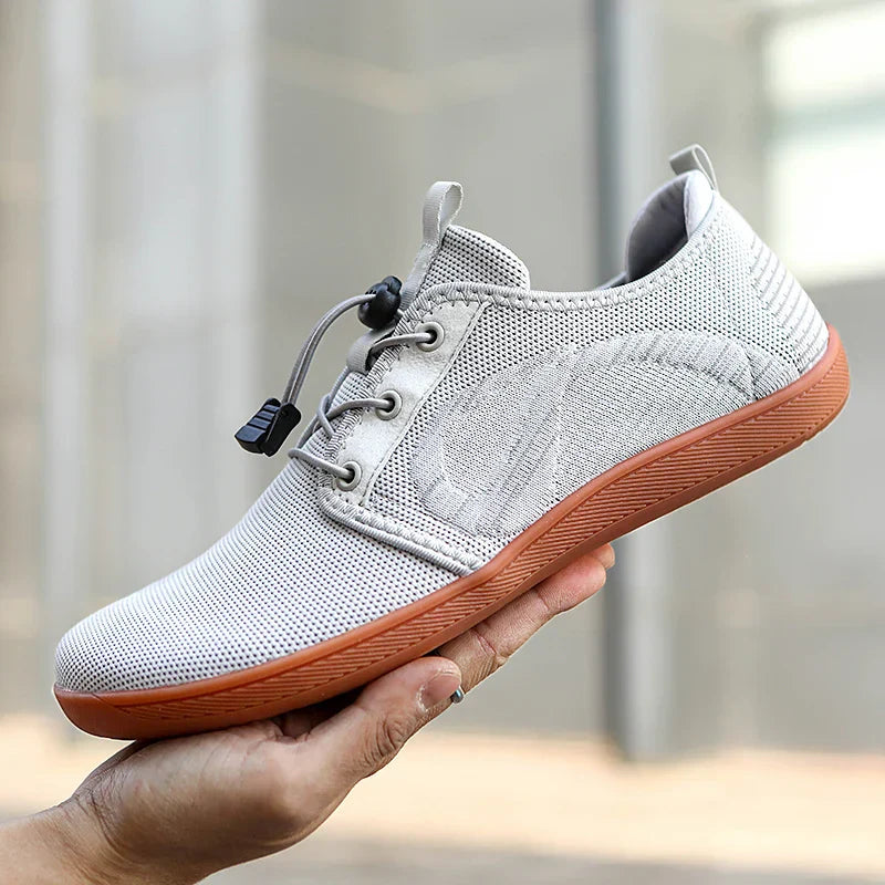 Herrsneakers Med Andningsbar Struktur, Naturlig Yttersula, Stödjande Fotbädd